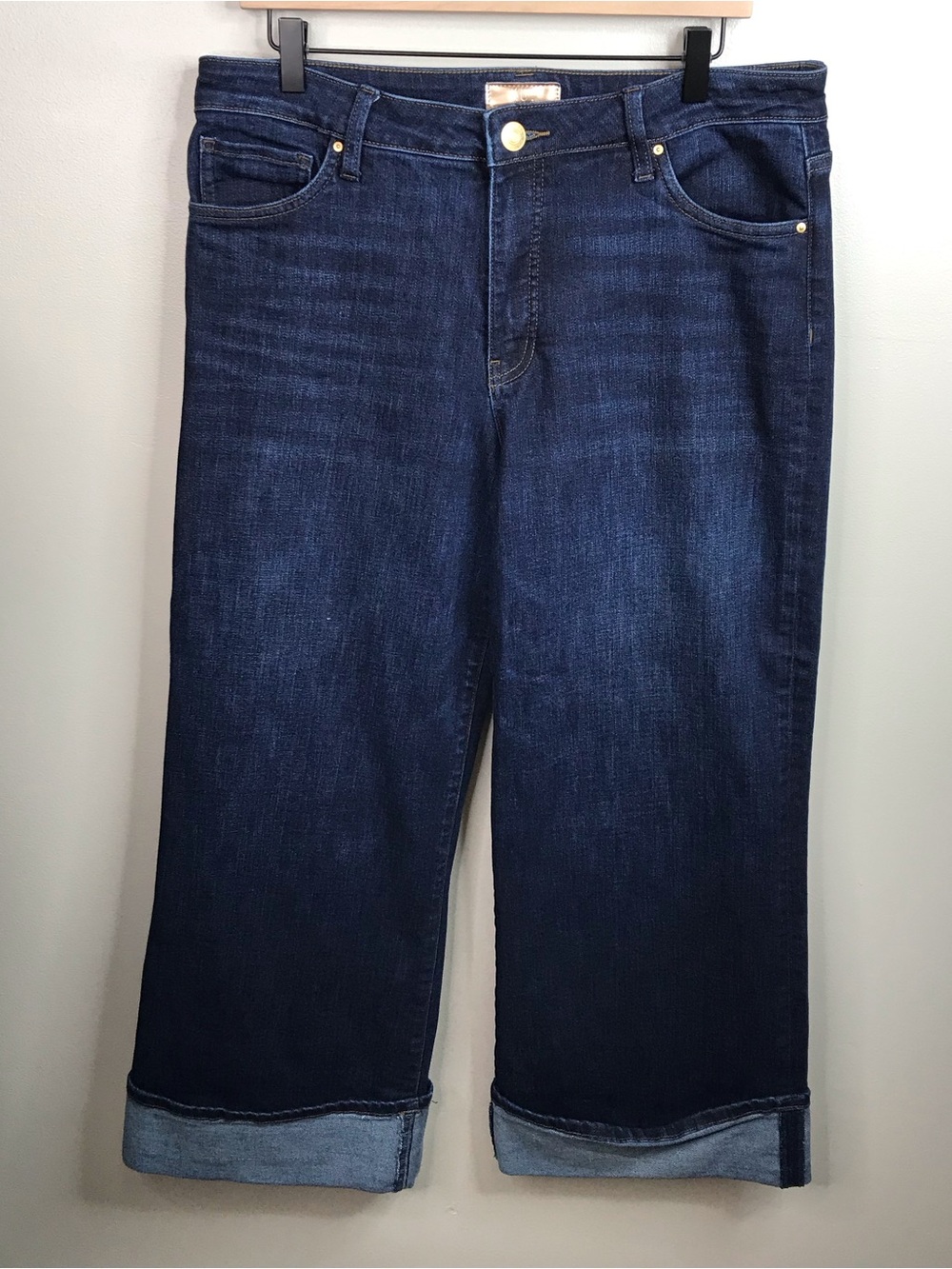 Kut from the Kloth Meg Fab Ab Wide Leg Dark Blue Jeans Sz 12
